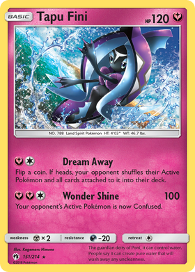 Tapu Fini 151/214 - Lost Thunder Holofoil (HP)