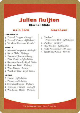 2004 Julien Nuijten Decklist Card