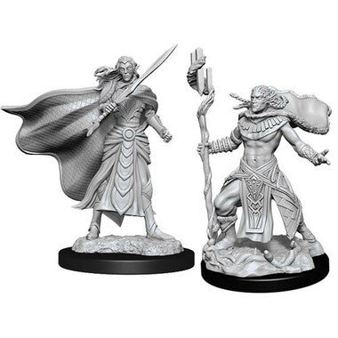Magic: The Gathering Deep Cuts Unpainted Miniatures: Elf Fighter & Cleric