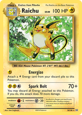 Raichu 36/108 - Evolutions Reverse Holofoil (HP)