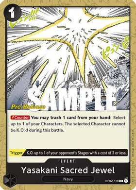 Yasakani Sacred Jewel (OP02-118) Paramount War Pre-Release Cards