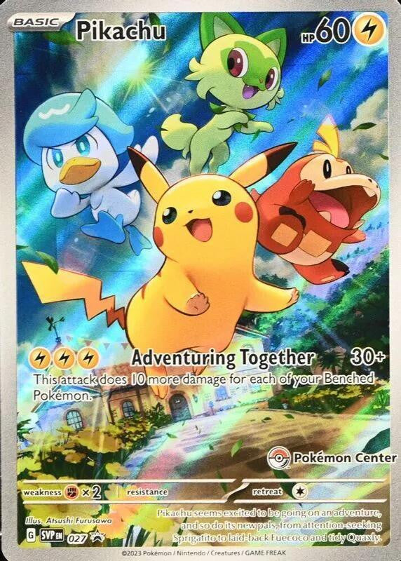 Pikachu - 027 (Pokemon Center Exclusive) 27 - SV Scarlet Violet Promo Cards Holofoil