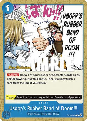 Usopp's Rubber Band of Doom!!! (OP03-054) Pillars of Strength Pre-Release Cards