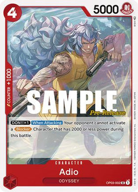 Adio (OP03-002) Pillars of Strength Pre-Release Cards