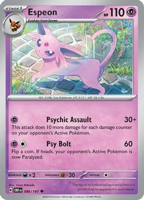 Espeon 86 - SV03 Obsidian Flames