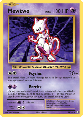 Mewtwo 51/108 - Evolutions Reverse Holofoil (HP)