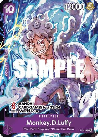 Monkey.D.Luffy (041) (BANDAI CARD GAMES Fest 23-24 World Tour) (P-041) One Piece Promotion Cards Foil