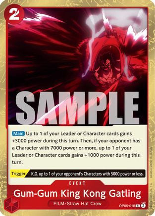 Gum-Gum King Kong Gatling (OP06-018) Wings of the Captain Foil