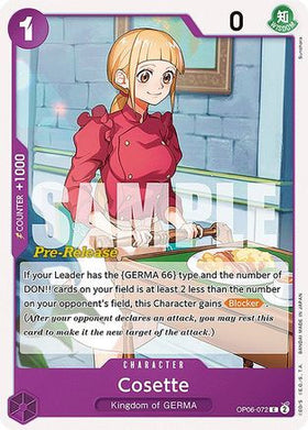 Cosette (OP06-072) Wings of the Captain Pre-Release Cards