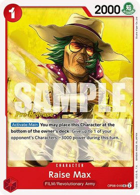 Raise Max (OP06-016) Wings of the Captain Pre-Release Cards