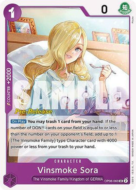 Vinsmoke Sora (OP06-063) Wings of the Captain Pre-Release Cards