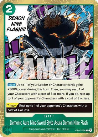 Demonic Aura Nine-Sword Style Asura Demon Nine Flash (OP07-036) 500 Years in the Future Foil