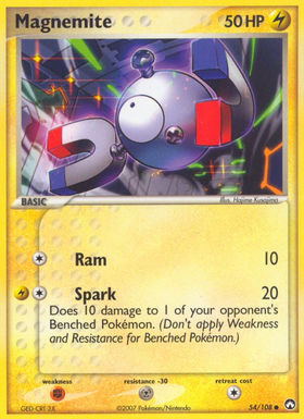 Magnemite 54/108 - Power Keepers Reverse Holofoil (HP)