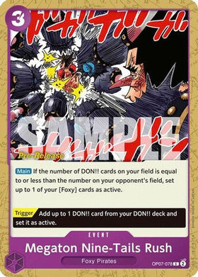Megaton Nine-Tails Rush (OP07-078) 500 Years in the Future Pre-Release Cards
