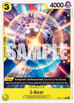 S-Bear (OP08-113) Two Legends Pre-Release Cards