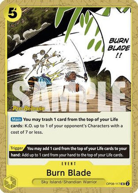 Burn Blade (OP08-117) Two Legends Pre-Release Cards