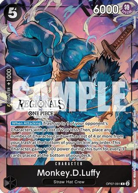 Monkey.D.Luffy (091) (Online Regional 2024 Vol. 3) (OP07-091) One Piece Promotion Cards