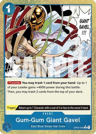 Gum-Gum Giant Gavel (Textured Foil) (OP03-055) Premium Booster -The Best- Foil