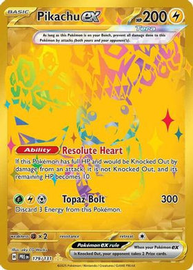 Pikachu ex - 179/131 179 - SV Prismatic Evolutions Holofoil (DMG)