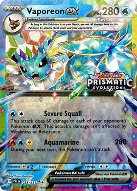 Vaporeon ex - 023/131 (Prismatic Evolutions Stamp) 23 - Miscellaneous Cards Products Holofoil