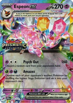 Espeon ex - 034/131 (Prismatic Evolutions Stamp) 34 - Miscellaneous Cards Products Holofoil