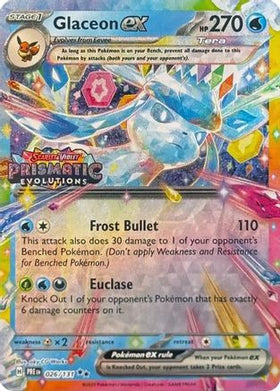 Glaceon ex - 026/131 (Prismatic Evolutions Stamp) 26 - Miscellaneous Cards Products Holofoil (LP)