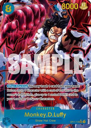 Monkey.D.Luffy (118) (Alternate Art) (OP11-118) A Fist of Divine Speed Foil