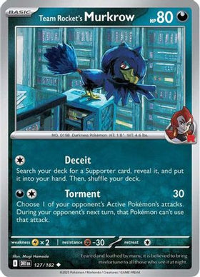Team Rocket's Murkrow - 127/182 127 - SV10 Destined Rivals Reverse Holofoil