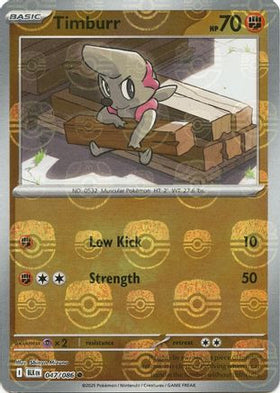Timburr (Master Ball Pattern) 47 - SV Black Bolt Holofoil