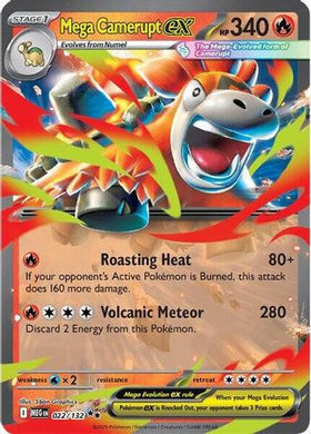 Mega Camerupt ex - 022/132 22 - ME01 Mega Evolution Holofoil (DMG)