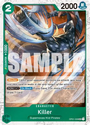 Killer (Pirate Foil) (OP01-039) Premium Booster -The Best- Vol. 2 Foil