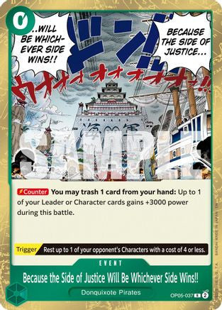 Because the Side of Justice Will Be Whichever Side Wins!! (Reprint) (OP05-037) Premium Booster -The Best- Vol. 2 Foil