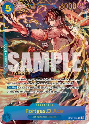 Portgas.D.Ace - OP07-053 (3rd Anniversary Winner) (OP07-053) One Piece Promotion Cards Foil