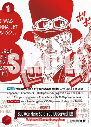 But Ace Here Said You Deserved It!! (3rd Anniversary Treasure Campaign Pack) (OP13-019) One Piece Promotion Cards Foil
