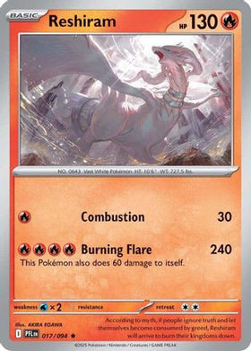 Reshiram 17 - ME02 Phantasmal Flames Reverse Holofoil