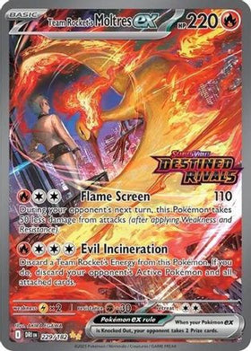 Team Rocket's Moltres ex - 229/182 (Destined Rivals Stamp) 229 - Miscellaneous Cards Products Holofoil