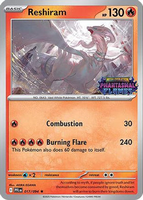 Reshiram (Phantasmal Flames Stamped) 17 - Miscellaneous Cards Products Holofoil