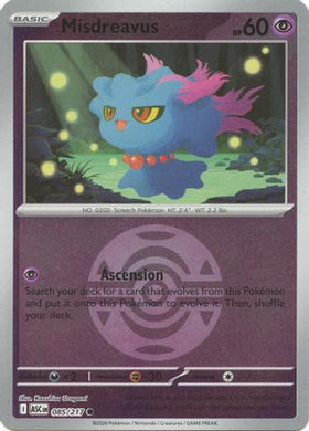 Misdreavus - 085/217 (Dusk Ball) 85 - ME Ascended Heroes Reverse Holofoil