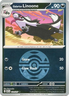 Galarian Linoone (Dusk Ball) 131 - ME Ascended Heroes Reverse Holofoil