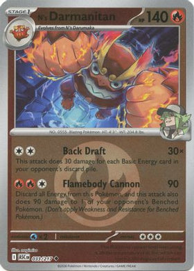 N's Darmanitan (Energy Symbol Pattern) 33 - ME Ascended Heroes Reverse Holofoil