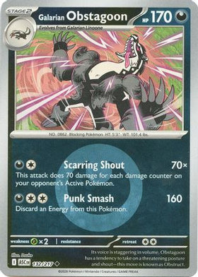 Galarian Obstagoon - 132/217 (Energy Symbol Pattern) 132 - ME Ascended Heroes Reverse Holofoil