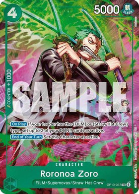 Roronoa Zoro (OP13-037) (TR) Adventure on Kami's Island Foil (LP)