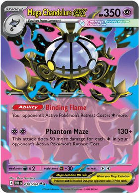 Mega Chandelure ex - 038/084 38 - ME05 Pitch Black Holofoil (LP)