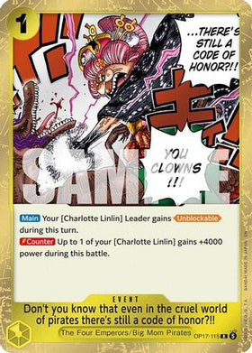 Don't you know that even in the cruel world of pirates there's still a code of honor?!! (OP17-115) The World's Strongest Warriors Foil