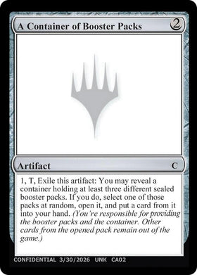 A Container of Booster Packs