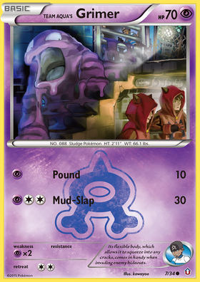 Team Aqua's Grimer 7/34 - Double Crisis (HP)