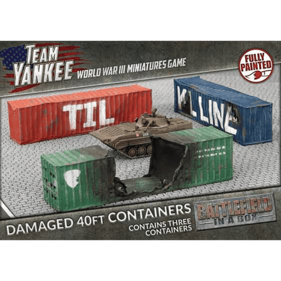 Battlefield in a Box: Team Yankee - Damaged 40ft Storage Containers (3)
