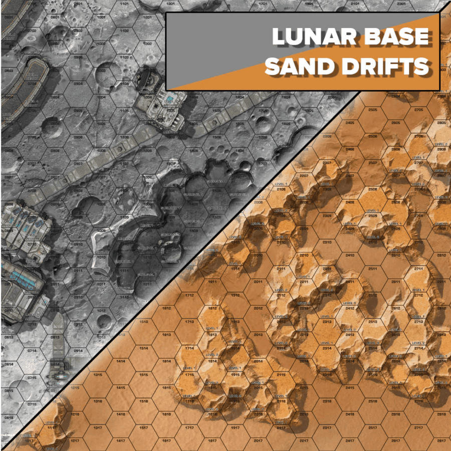 BattleTech: Battle Mat - Alien Worlds - Lunar Base / Sand Drift