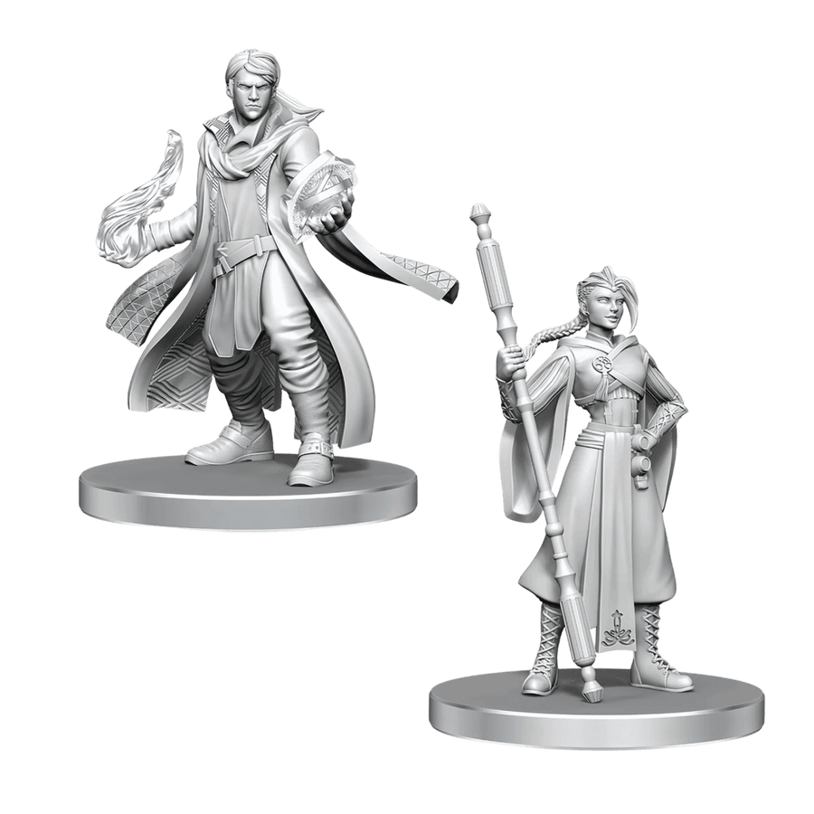 Critical Role Unpainted Miniatures: Beauregard Lionett & Caleb Widogast