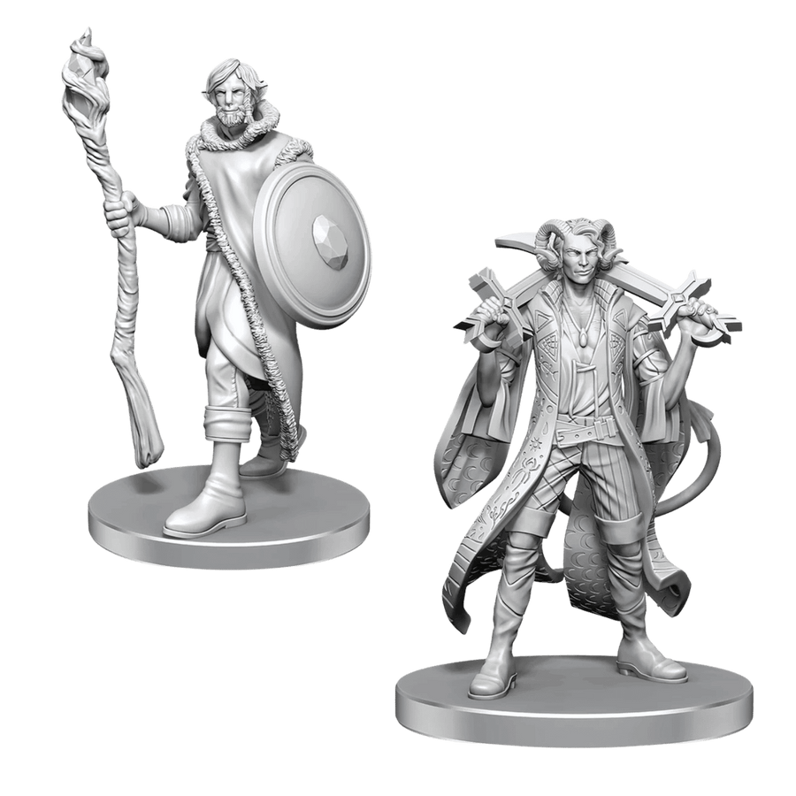 Critical Role Unpainted Miniatures: Mollymauk Tealeaf & Caduceus Clay